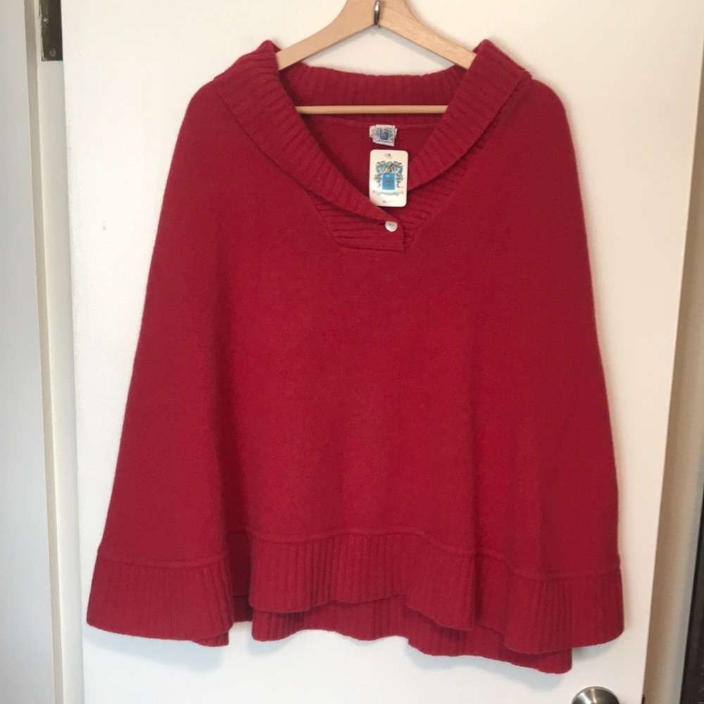 Portolano Women's‎ One Size Lambswool Poncho South Western Boho